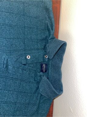 Arrow Teal Striped Knit Polo